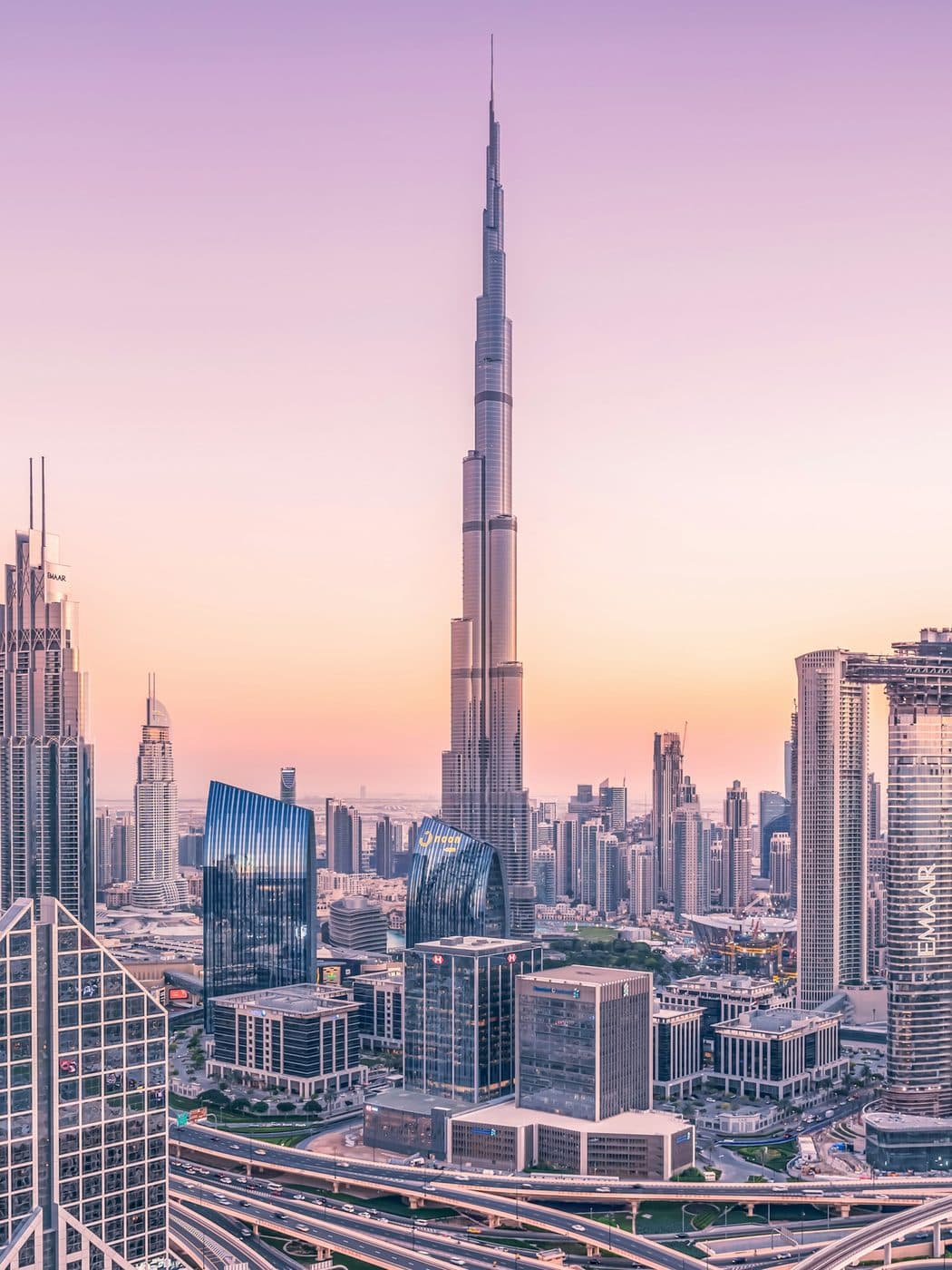 Downtown Dubai and the Burj Khalifa above the Water Canal